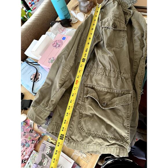 Army green quiet luxury utility jacket Banana Republic S - Picture 11 of 13